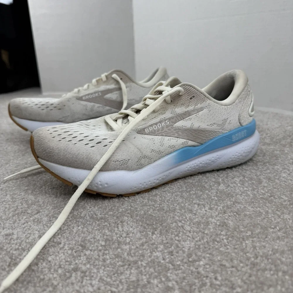Brooks Ghost 16 Coconut Chateau Grey‎ Blue Women Road Running Shoes 7.5